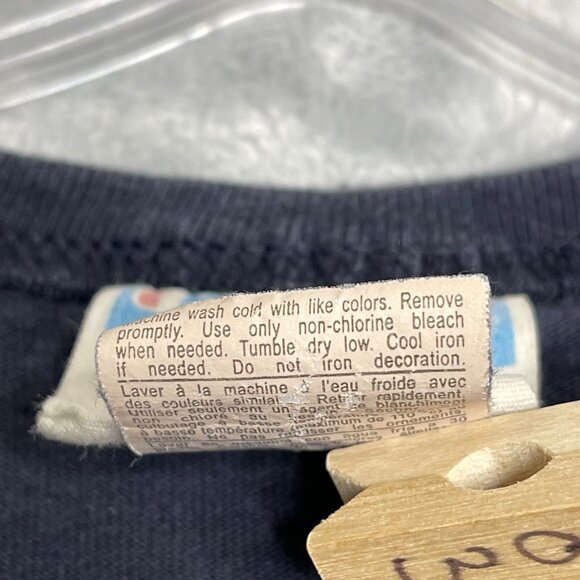 Vintage Champion Big C Logo‎ Embroidered T Shirt Mens M Navy Blue Sportswear - Picture 4 of 8